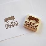 Hand Carved Rubber Stamp /..